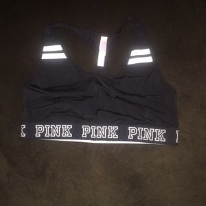 Black and White PINK Sports Bra L